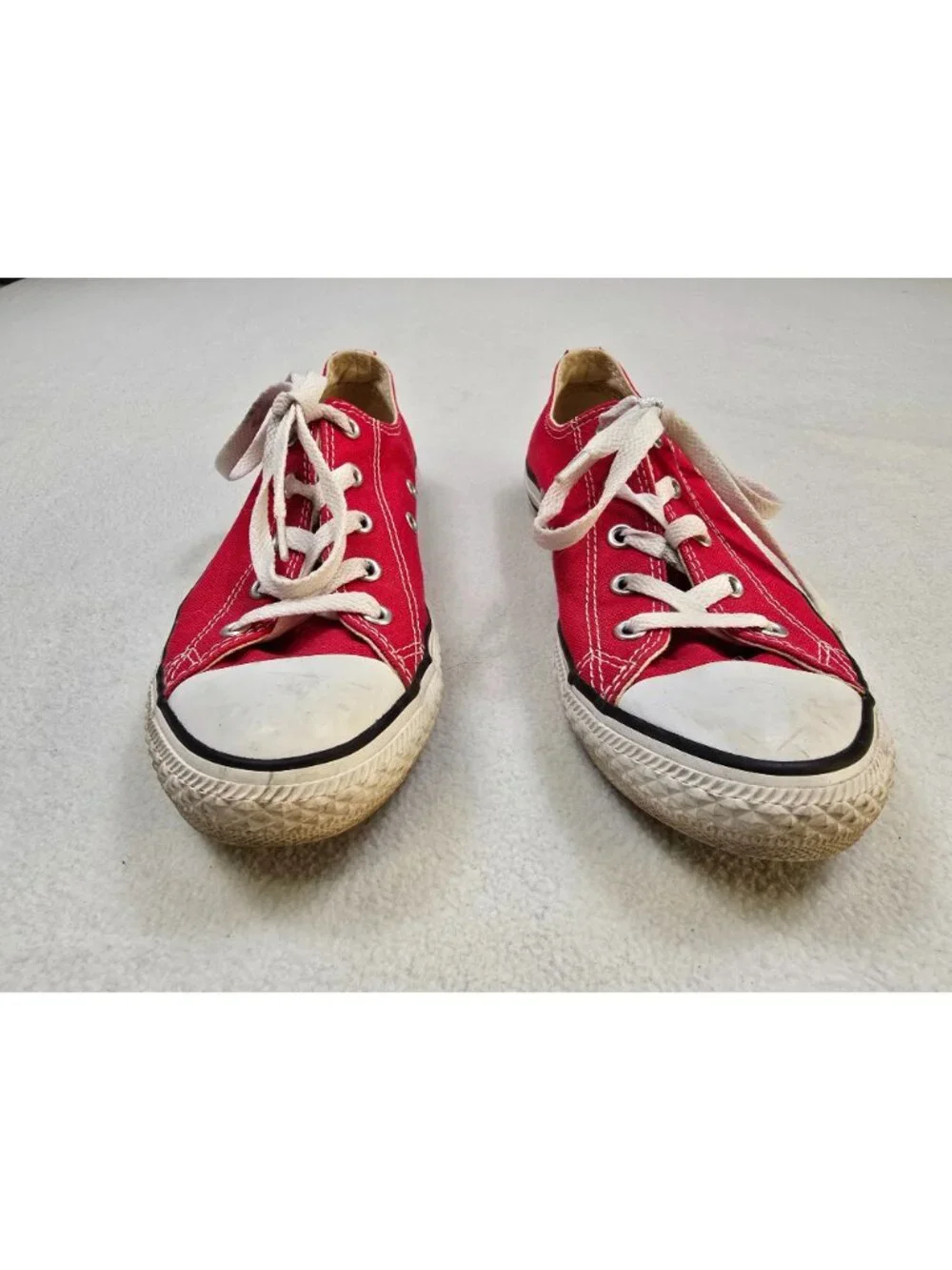 Converse All Star Low-Top Red Youth Sneakers Size 3 Canvas